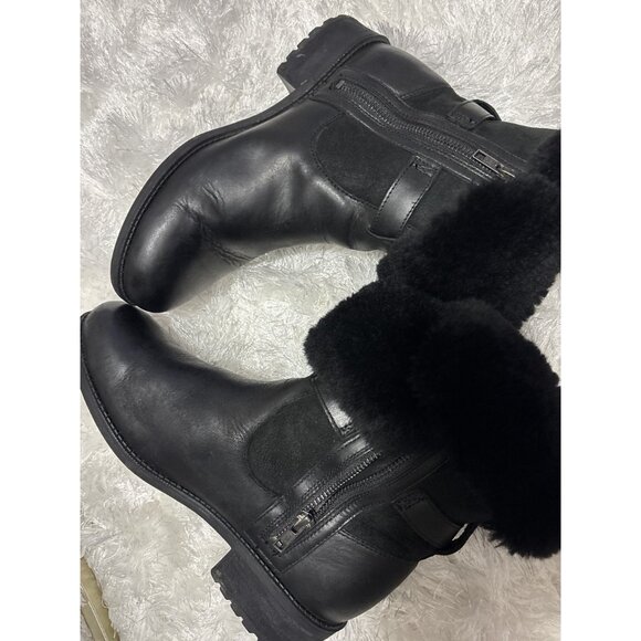 UGG Women's Boots Black Leather Pernille Convertible 1016045 Size 9 - Picture 5 of 8